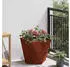 vidaXL Steel planter 40 x 40 x 40 cm brown