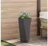 vidaXL Steel planter 30 x 30 x 75 cm black