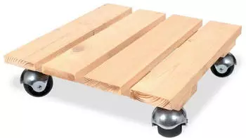 Louis MOULIN Square wooden plant trolley 30 x 30 cm