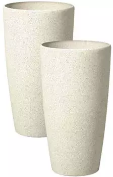 Beliani Abdera plant pot cover 23 x 23 x 43 cm beige (set of 2)