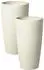 Beliani Abdera plant pot cover 23 x 23 x 43 cm beige (set of 2)