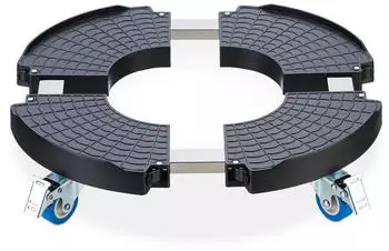 Relaxdays Pflanzenroller ausziehbar, 4 Rollen, Kunststoff/Metall, Anthrazit (51.5x10.5x51.5cm)