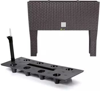 Botle Rato Pflanzkasten rechteckig 80cm 72L Rattan-Optik mit Füßen (PRO-DRTC800H-440U)