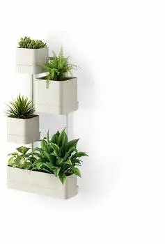 Umbra Cubiko Wandpflanzkasten, Recycling-Kunststoff & Stahl, Sand (1018767-1313)