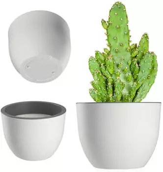 Kadax Blumentopf Rund Kunststoff 35cm Weiß Matt (K8342)