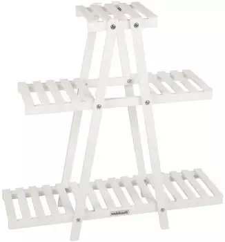 needs&wants Pflanzenregal Holz, wei&szlig;, 83x83x28cm, Indoor/Outdoor (73001)