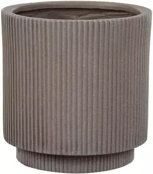 Beliani Daria Blumentopf Außenbereich Ton-Faser 30x30cm Taupe