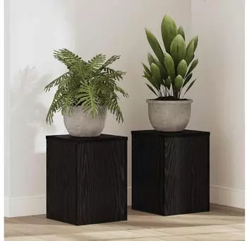 vidaXL Pflanzenst&auml;nder 2er-Set Schwarze Eiche 25x25x35cm Holzwerkstoff (869230)