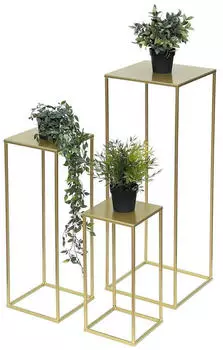 DanDiBo Blumenhocker Metall Gold Eckig 3er Set (96406)