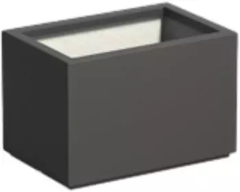 Adezz Carrez Pflanzgefäß mit Boden Fiberglas schwarz 2000x400x400mm