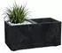 Spetebo Sierra Case Blumenkasten 2 Kammern auf Rollen, Anthrazit, Beton-Optik, 59x29cm (4522)
