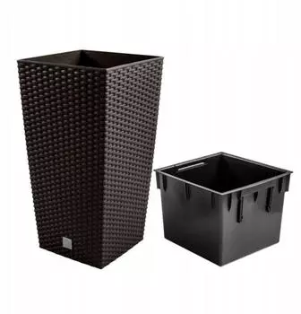 Prosperplast Rato Square Hoher Blumentopf mit Einsatz, Kunststoff (DRTS240)