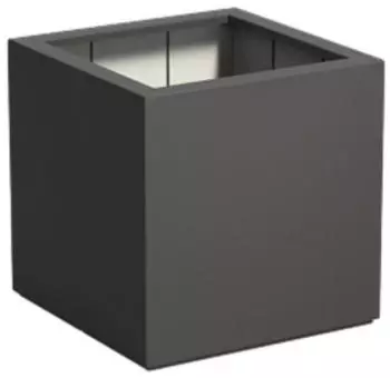 Adezz Carrez Pflanzgefäß mit Boden Fiberglas schwarz 800x800x800mm