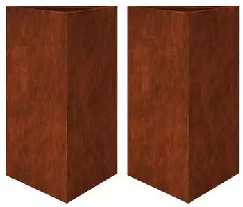 vidaXL Pflanzk&uuml;bel 2 Stk. Dreieckig 50x43x75cm Wetterfester Stahl (851184)