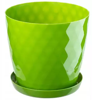 Kadax Blumentopf mit integriertem Untersetzer, Kunststoff, 30cm, Grün (K948)