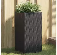 vidaXL Pflanzk&uuml;bel 2 Stk. Schwarz 30x30x60 cm Poly Rattan