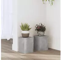 vidaXL Pflanzenst&auml;nder 2 Stk. Betongrau 15x15x20 cm Holzwerkstoff