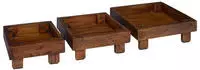 vidaXL Pflanzenst&auml;nder 3 pcs Braun Mahagoni Holz