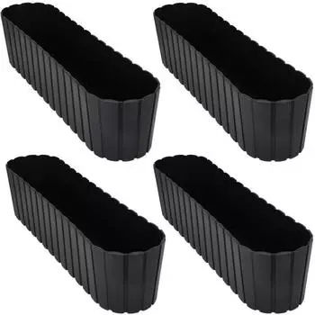 OEM Blumentopfkasten Oval Balkon/Terrasse Anthrazit 60cm 4er-Set (kotarbau_5904994122944)