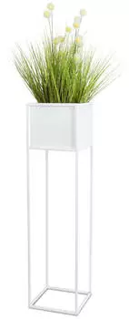 HowHomely Blumenständer Loft Metall Weiß 90cm