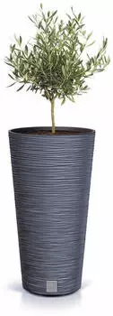 Spetebo Konischer Kunststoff-Blumentopf mit Einsatz, Anthrazit, 58x30cm (3587)