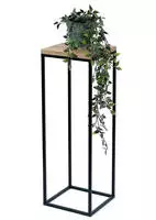 Dandibo - Blumenhocker Metall Holz Schwarz Eckig 70 Cm Blumenst&auml;nder...