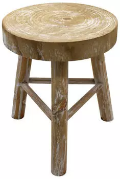Spetebo Blumenhocker Holz 3 Beine White Washed Shabby Chic &Oslash;35cm (4416)