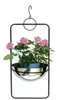 Blumenampel Innen Metall Wand H&auml;ngepflanzen 67 Cm 96083 L Mit Topf Silber