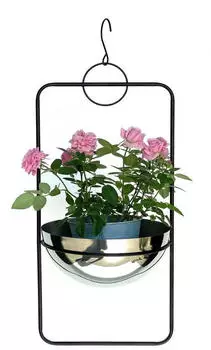 DanDiBo Blumenampel Wand Metall mit Topf Silber 67cm (96083 L)