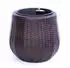 Eleganteinrichten Pflanzkübel Polyrattan Rund-Konisch D52xH44cm Coffee-Braun