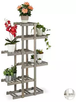 Relaxdays Blumentreppe Holz 5 Stufen, 81x125x25cm
