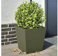 vidaXL Pflanzk&uuml;bel 2 Stk. Olivgr&uuml;n 40x40x40 Stahl