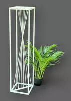 Dandibo Blumenhocker Metall Wei&szlig; Eckig 100 Cm Blumenst&auml;nder Beistelltisch...