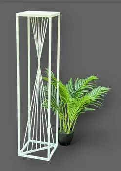 DanDiBo Blumenst&auml;nder Metall Wei&szlig; Eckig 100cm (96568)