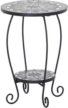Siena Garden Como Blumenst&auml;nder mattschwarz/dunkelgrau mit Mosaikoptik (J53794)