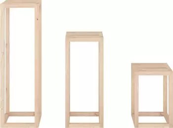 vidaXL 3-tlg. Pflanzenst&auml;nder-Set Massivholz Kiefer Braun (822267)