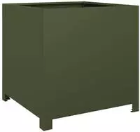 vidaXL Pflanzk&uuml;bel Olivgr&uuml;n 50x50x50 Stahl
