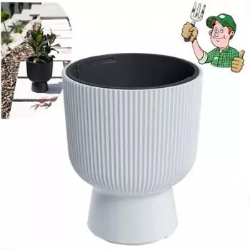 Prosperplast Milly plastic flower pot with planting insert 29.8 cm white