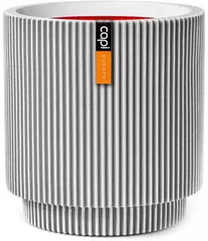 Capi Groove cylindrical plant pot 36 x 38 cm ivory