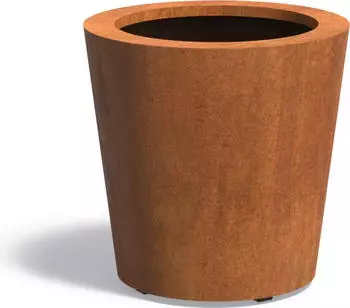 Adezz Conic Pflanzgefäß mit Boden Corten-Stahl 600x600mm (CC8.2)