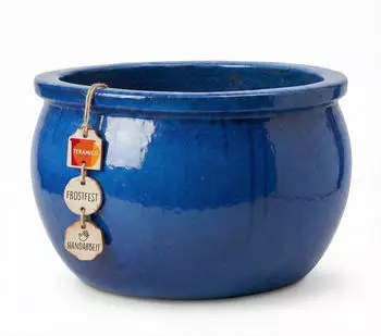 Teramico Bavaria Pflanzschale Steinzeug Royal Blau, frostfest, 41cm