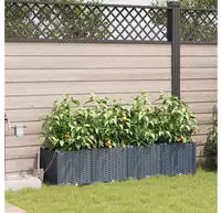 vidaXL Garten-Pflanzgef&auml;&szlig; 4 pcs Hellgrau 160 x 40 x 37,5 cm Kunststoff