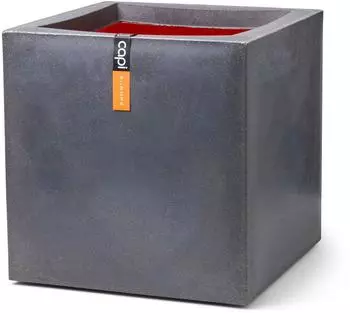 Capi Smooth NL Blumentopf quadratisch 50x50cm Dunkelgrau Kunststoff (KDG904)