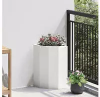 vidaXL Eckpflanzer Wei&szlig; 30 x 30 x 50 cm Stahl