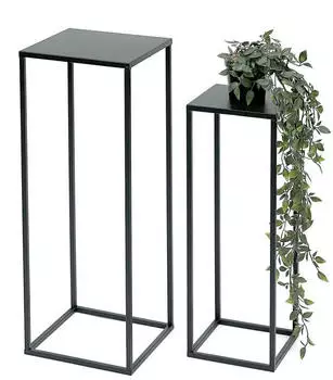 DanDiBo Blumenhocker Metall Schwarz Eckig 2er Set (96315)