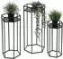 DanDiBo Blumenhocker 6eck Metall Schwarz 3er Set (96453)