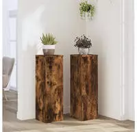 vidaXL Pflanzenst&auml;nder 2 Stk. R&auml;uchereiche 25x25x80 cm Holzwerkstoff