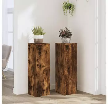 vidaXL Pflanzenst&auml;nder 2er-Set R&auml;uchereiche 25x25x80cm Holzwerkstoff (852946)