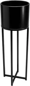 Vivanno Elevate Cross Blumentopf auf St&auml;nder, Stahlblech pulverbeschichtet, Schwarz Matt (100071035225)