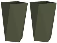 vidaXL Pflanzk&uuml;bel 2 pcs Olive Gr&uuml;n 40 x 40 x 75 cm Stahl